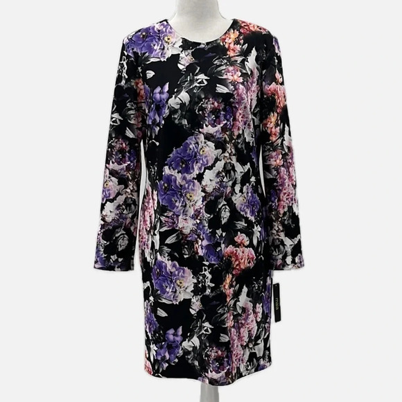 Maia Floral Print Scuba Knit Sheath Dress - NEW - Size 12 - Picture 3 of 9